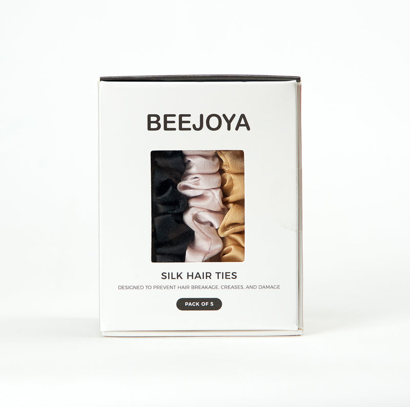 5-Pack Mulberry Silk Hair Ties (Multi-Colored) – Beejoya